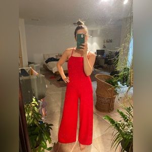 Urban outfitters red jumpsuit